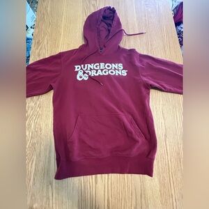 Hasbro Men's Dungeons & Dragons Hooded Sweatshirt, Red Burgundy Size Small